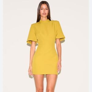Yellow Short Sleeve Shift Dress - Women's